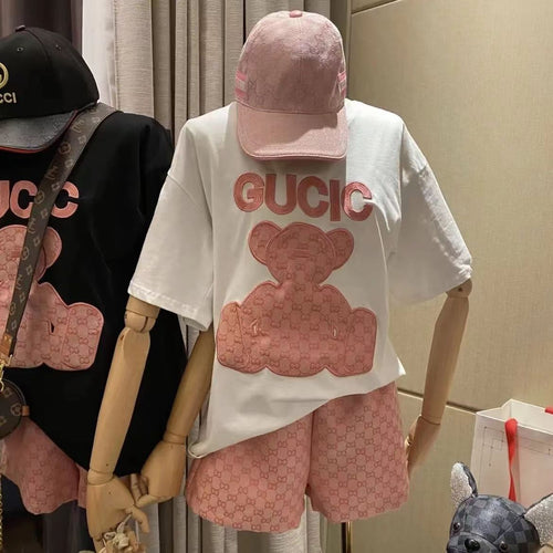 23 new classic round neck T shirt and short pants 2 piece set