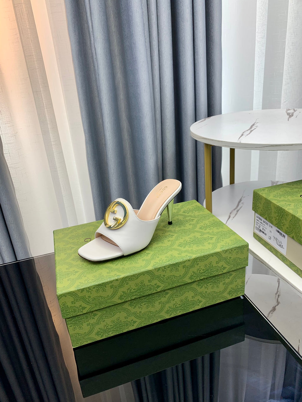 Gucc1 top fashion stiletto slippers 0724030804