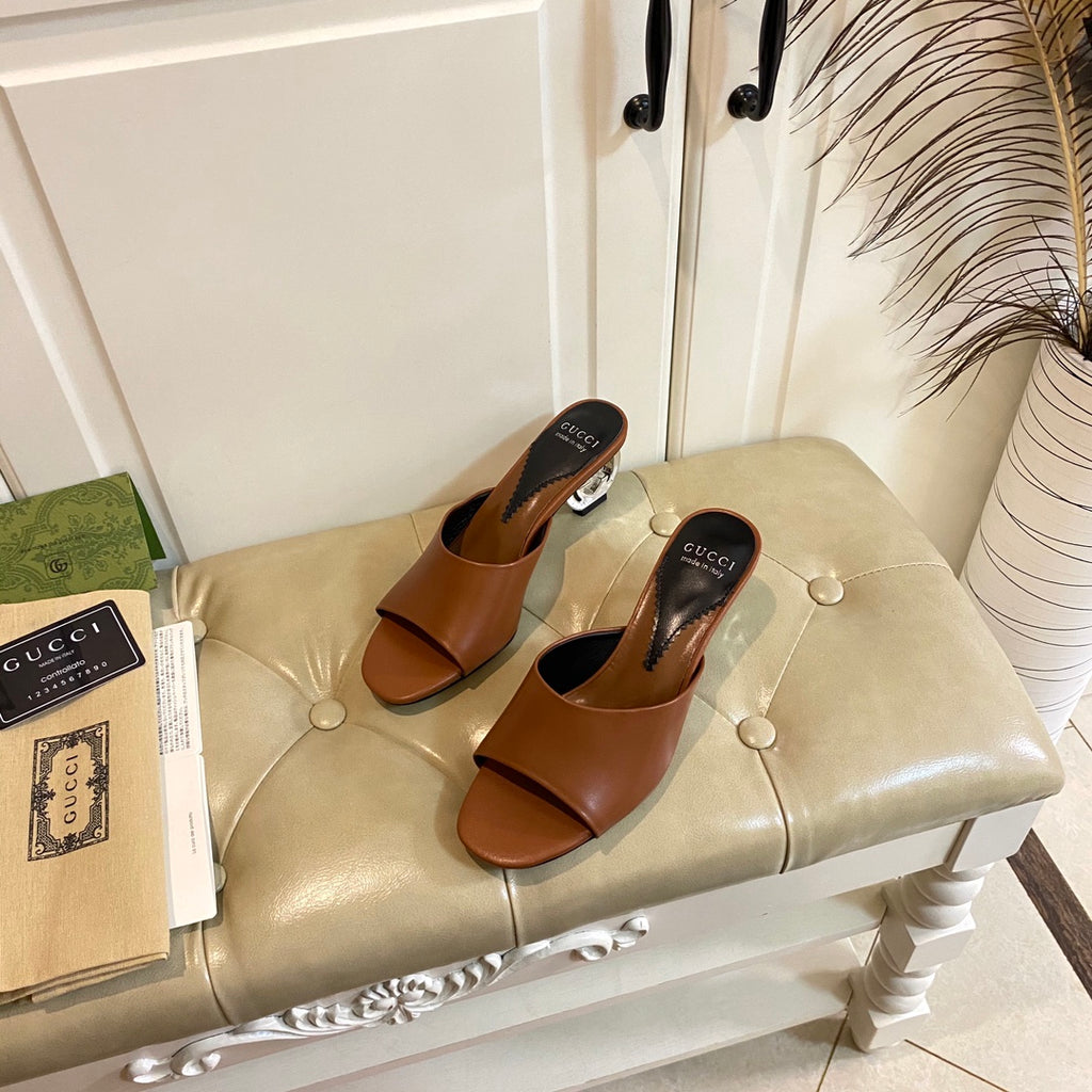 Gucc1 top fashion heel slippers 0724030803