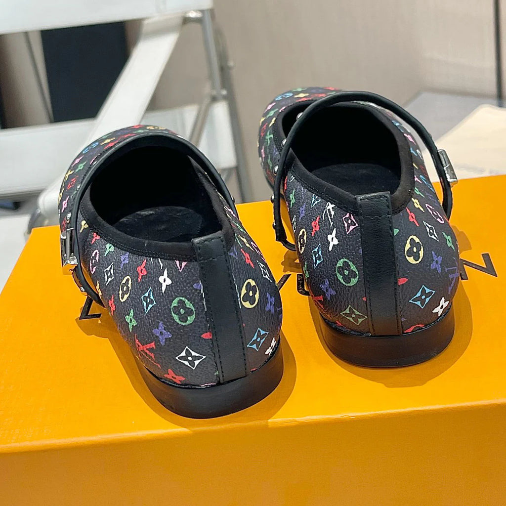 Women's New Colourful Printed Mary Jane Single Shoes 1025011706