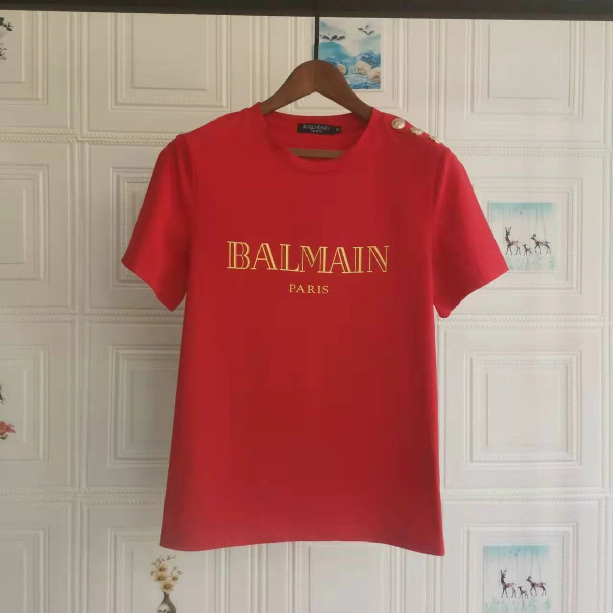 New Short Sleeve Bronzing Letter Cotton Loose T-Shirt 1024071806