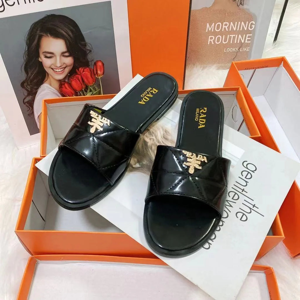 New Hardware Buckle Ladies Slippers 1024041710