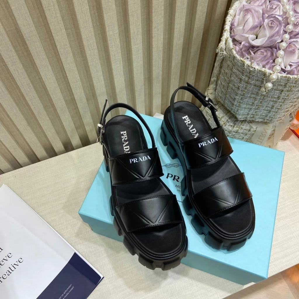 New Leather Platform Height-increasing Roman Shoes Round Toe Casual Sandals 1024030822
