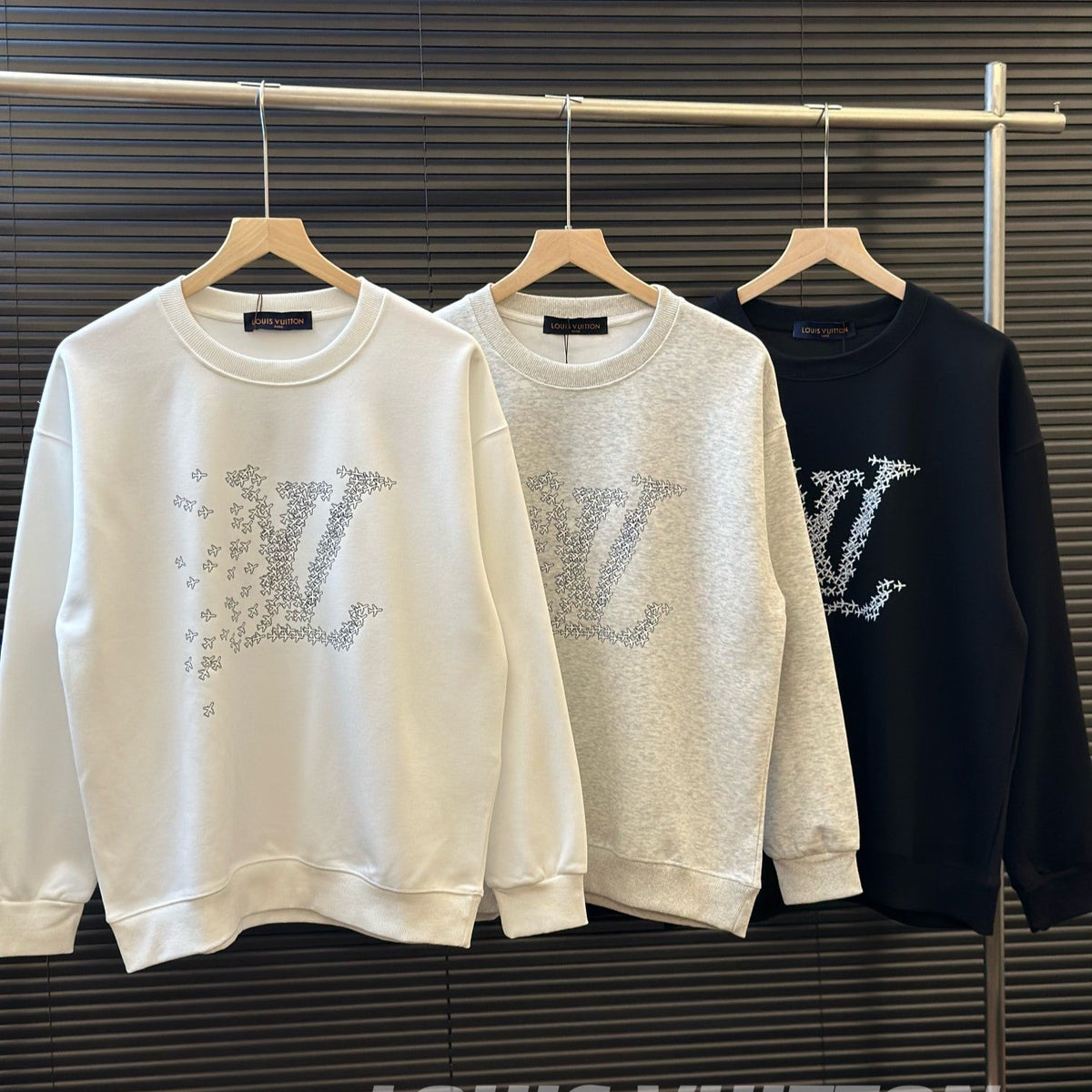 Small airplane print round neck sweatshirt XC0823092804