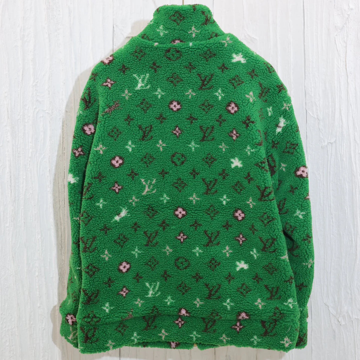 Stand up collar plush jacquard zipper jacket 1024101111