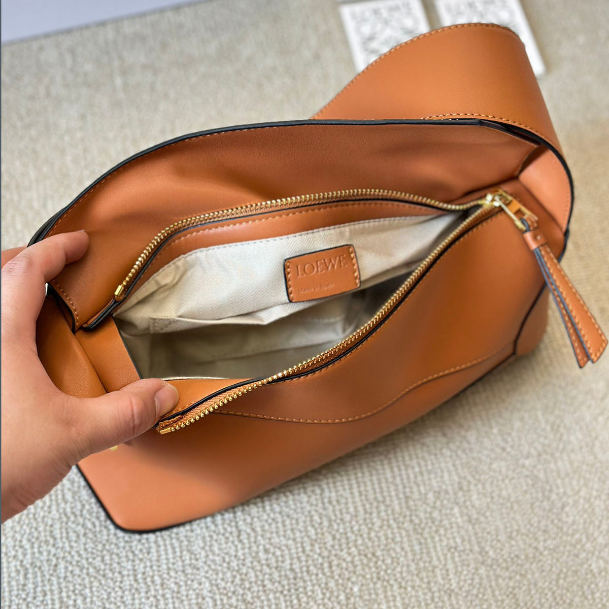 LOE 24 calfskin puzzlehobo shoulder bag XC24100902