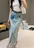 P24ss new triangle logo denim skirt 0724071810