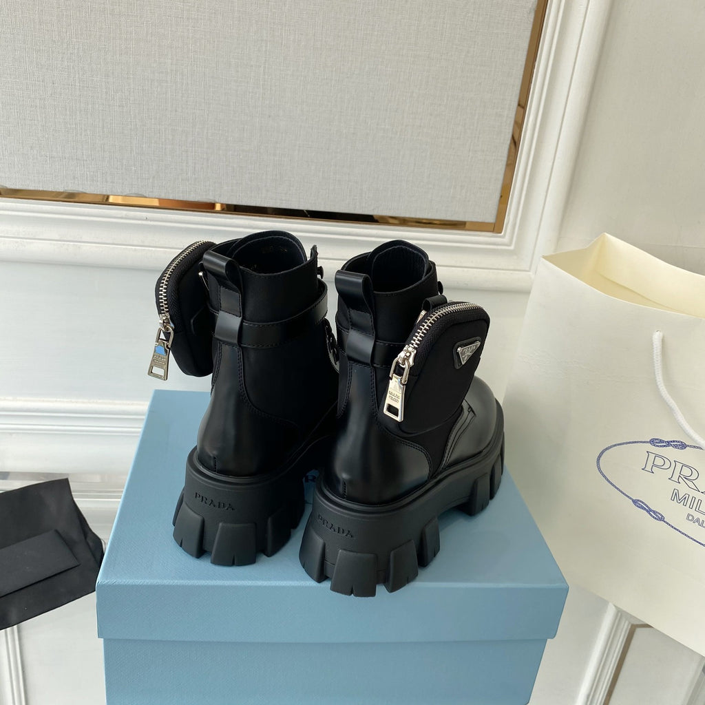 P Fashion Nylon Patchwork Pocket Boots 0724111204