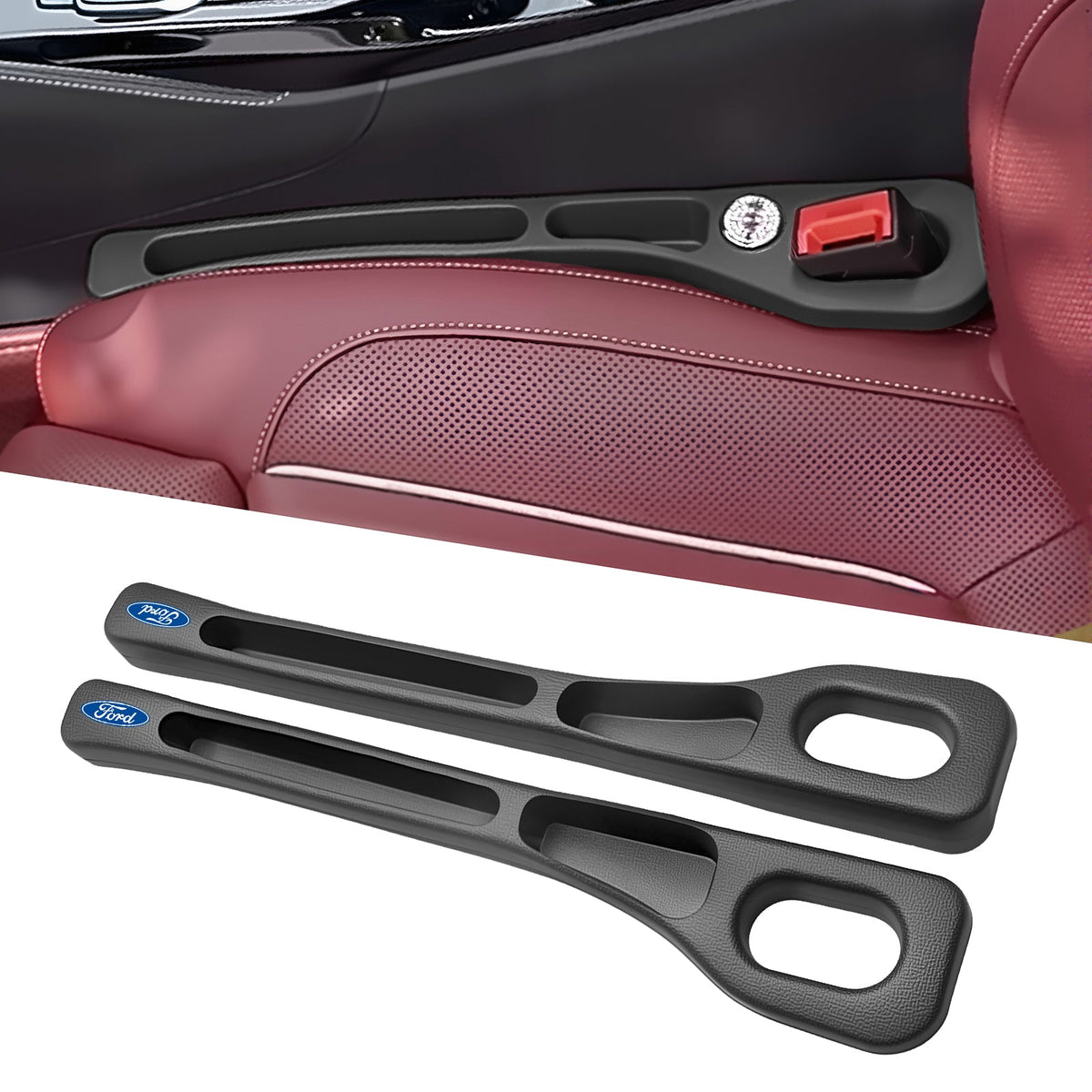 Eptchn Car Seats Gap Filler Dual with Belt Slot