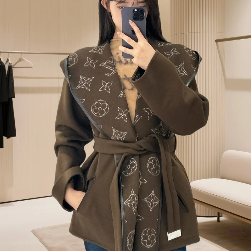 New Fashion Women 1V Suede Wrap Coat DM1326092905