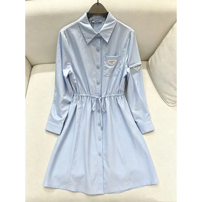 Women's  PRA New Fashion Drawstring Waist Shirt Dress DM1326091824