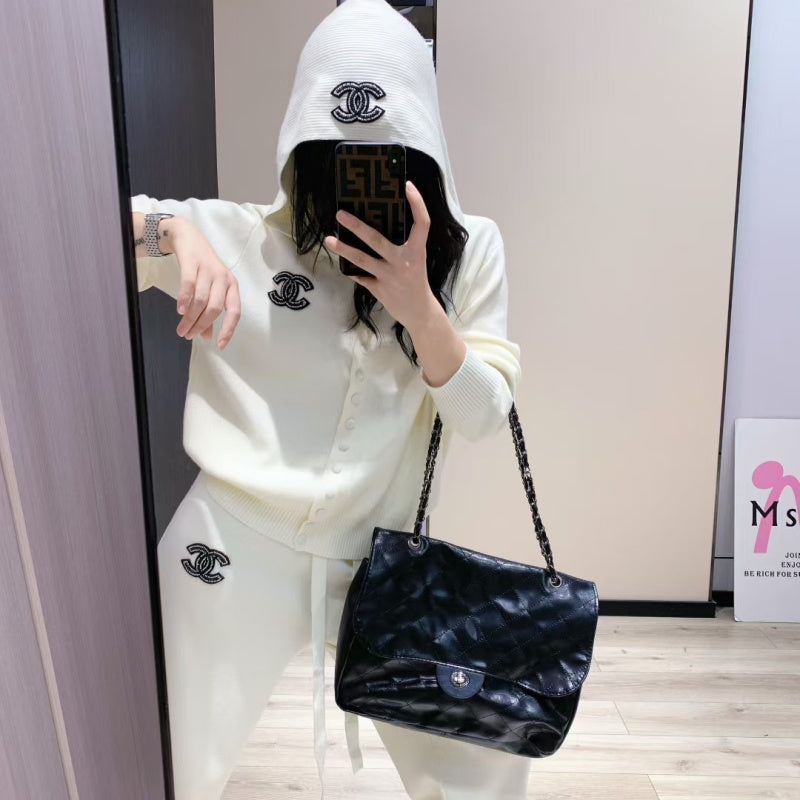 New Fashion Women Hooded Knit 2 Piece Outfit Set DM1326092910
