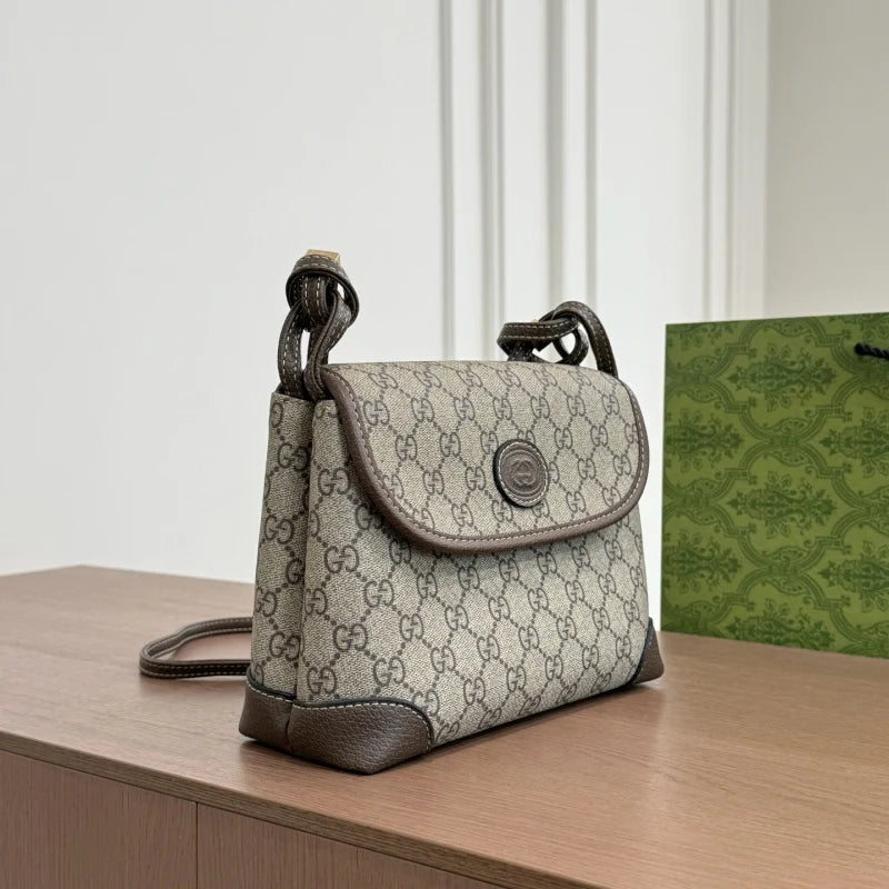 New Fashion Unisex Vintage GG Monogram Flap Crossbody Shoulder Bag CWT1326090714