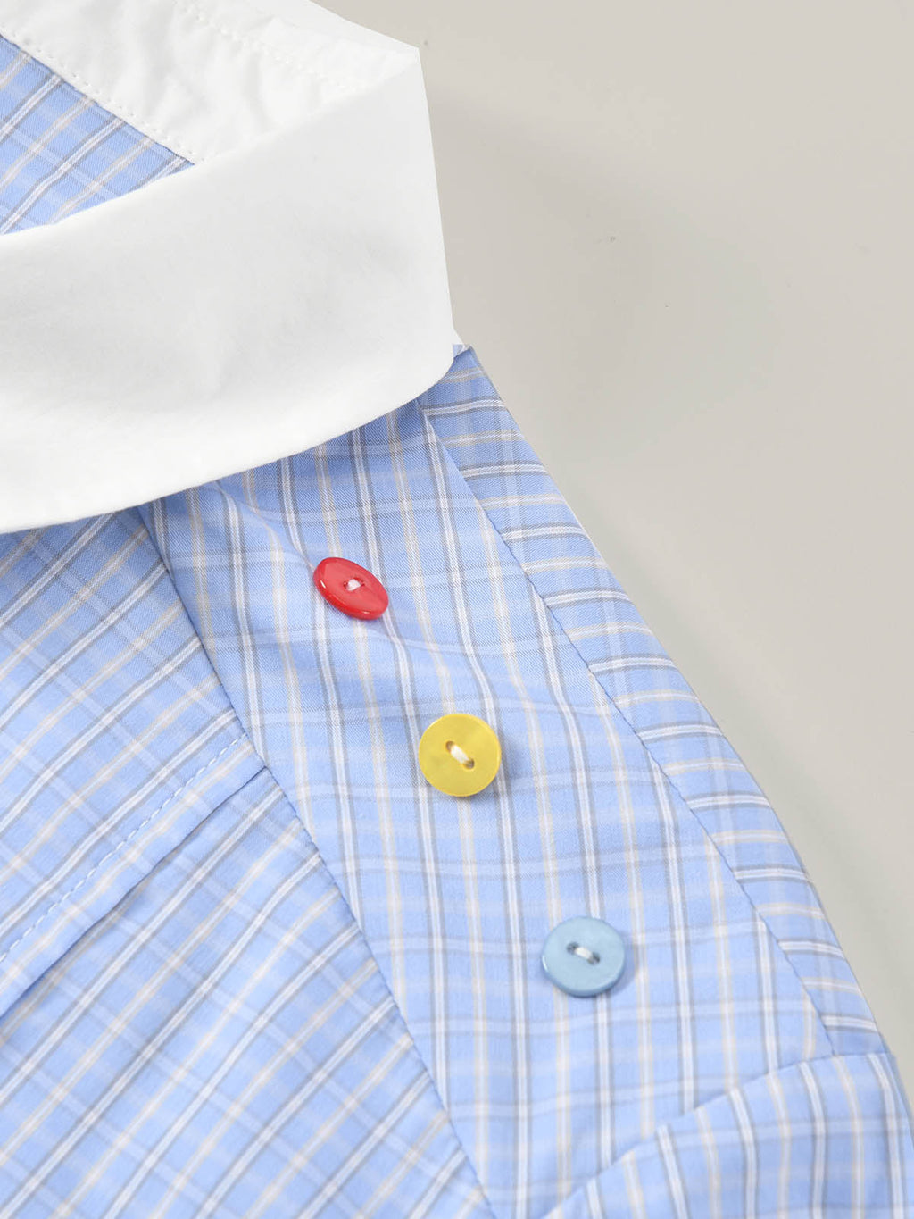 Preppy Blue Check Cropped Family Matching Shirt | KINS CLASS