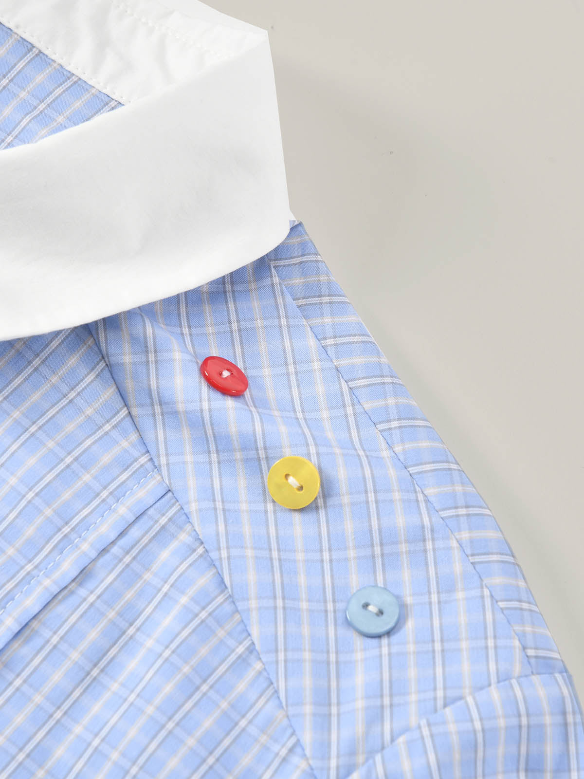 Preppy Blue Check Cropped Family Matching Shirt | KINS CLASS