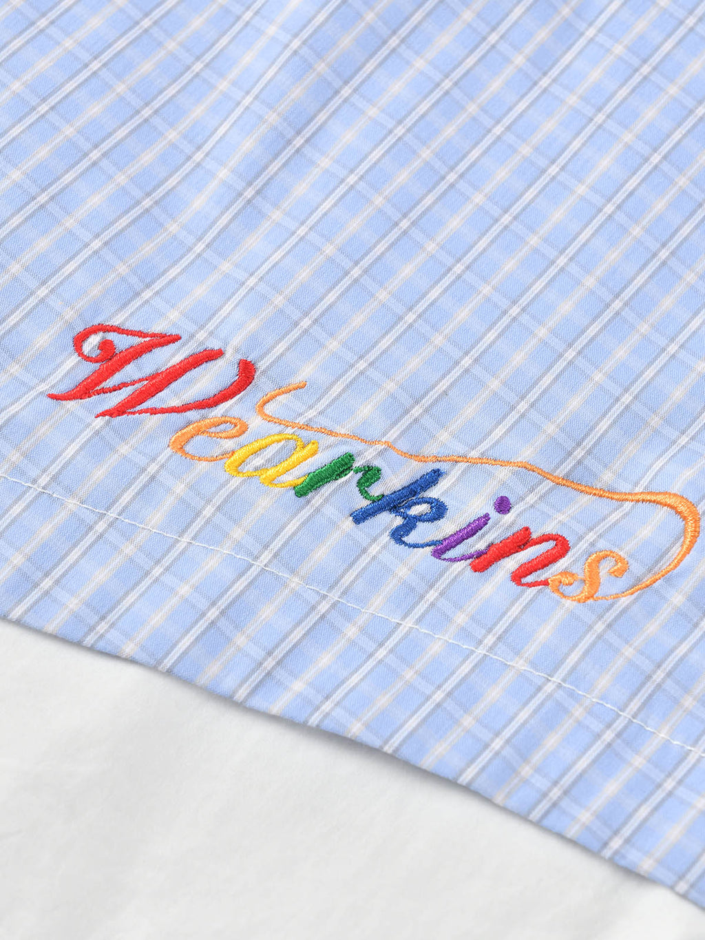 Preppy Blue Check Cropped Family Matching Shirt | KINS CLASS