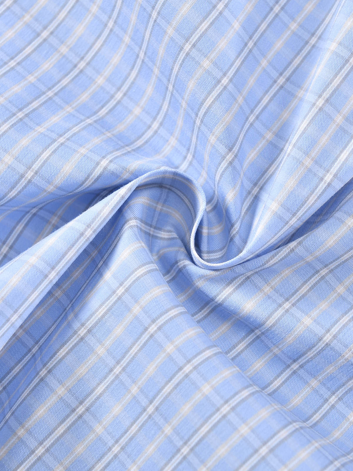 Preppy Blue Check Cropped Long Sleeve Shirt | KINS CLASS