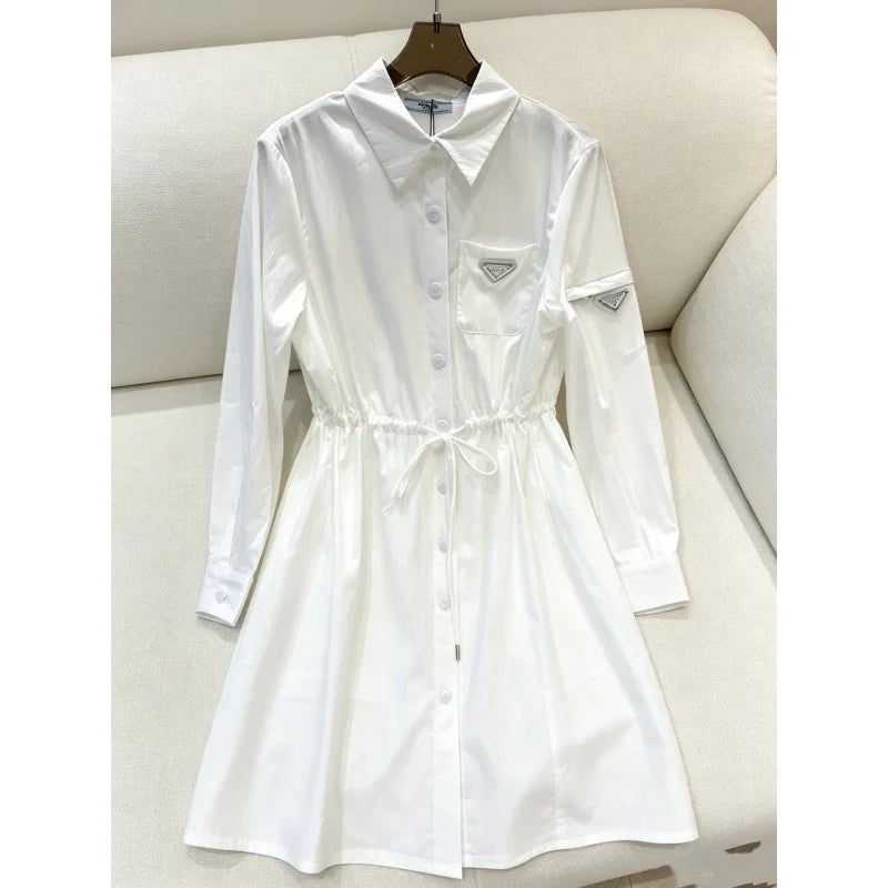 Women's  PRA New Fashion Drawstring Waist Shirt Dress DM1326091824