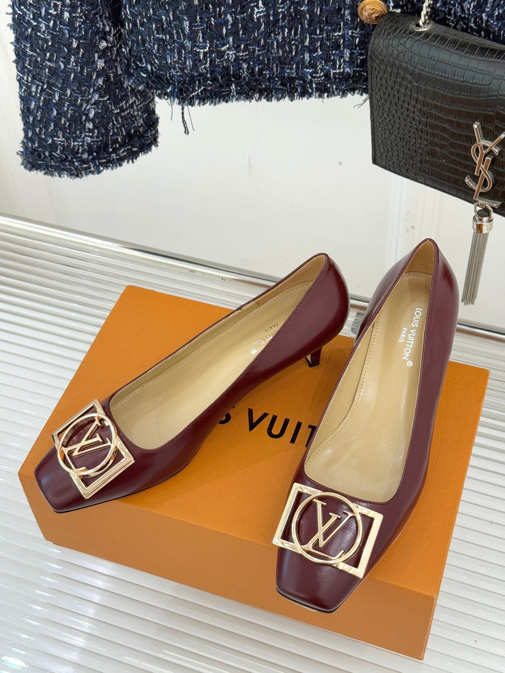 L square buckle square head high heels shoes 0725102003