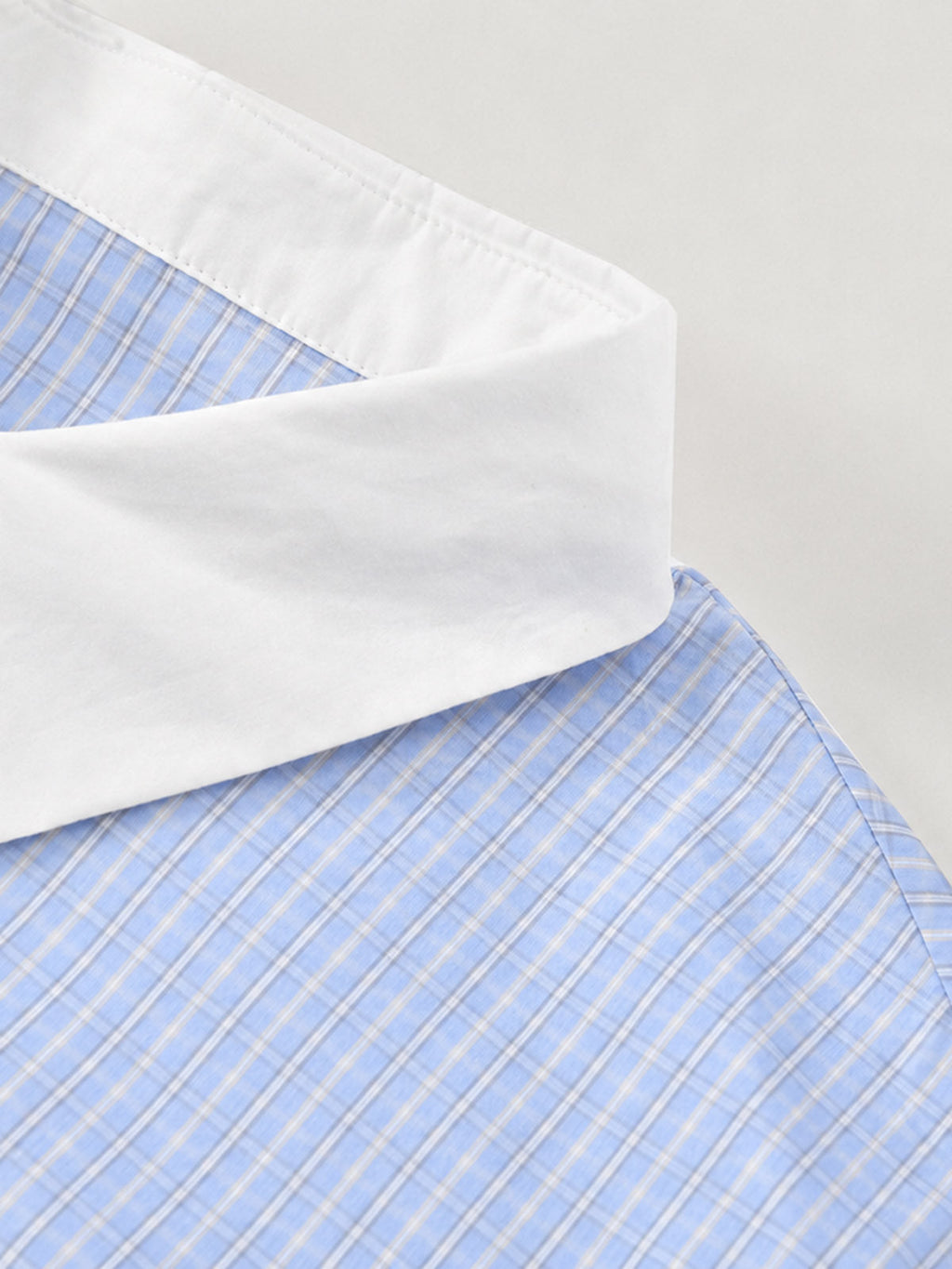 Preppy Contrast Collar Plaid Crop Shirt + Ruffle Shorts Or Skirt Matching Set | KINS CLASS
