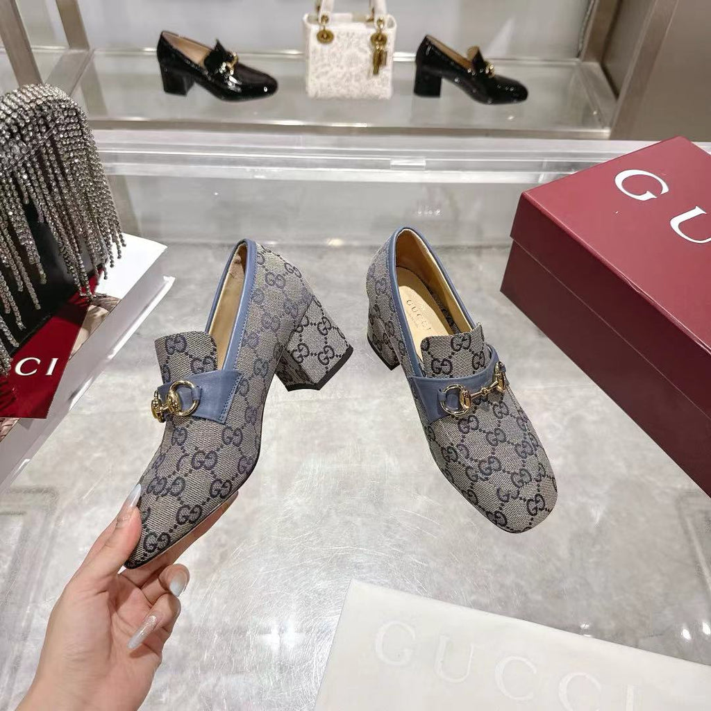 fashion print high-heeled loafers 0725102001