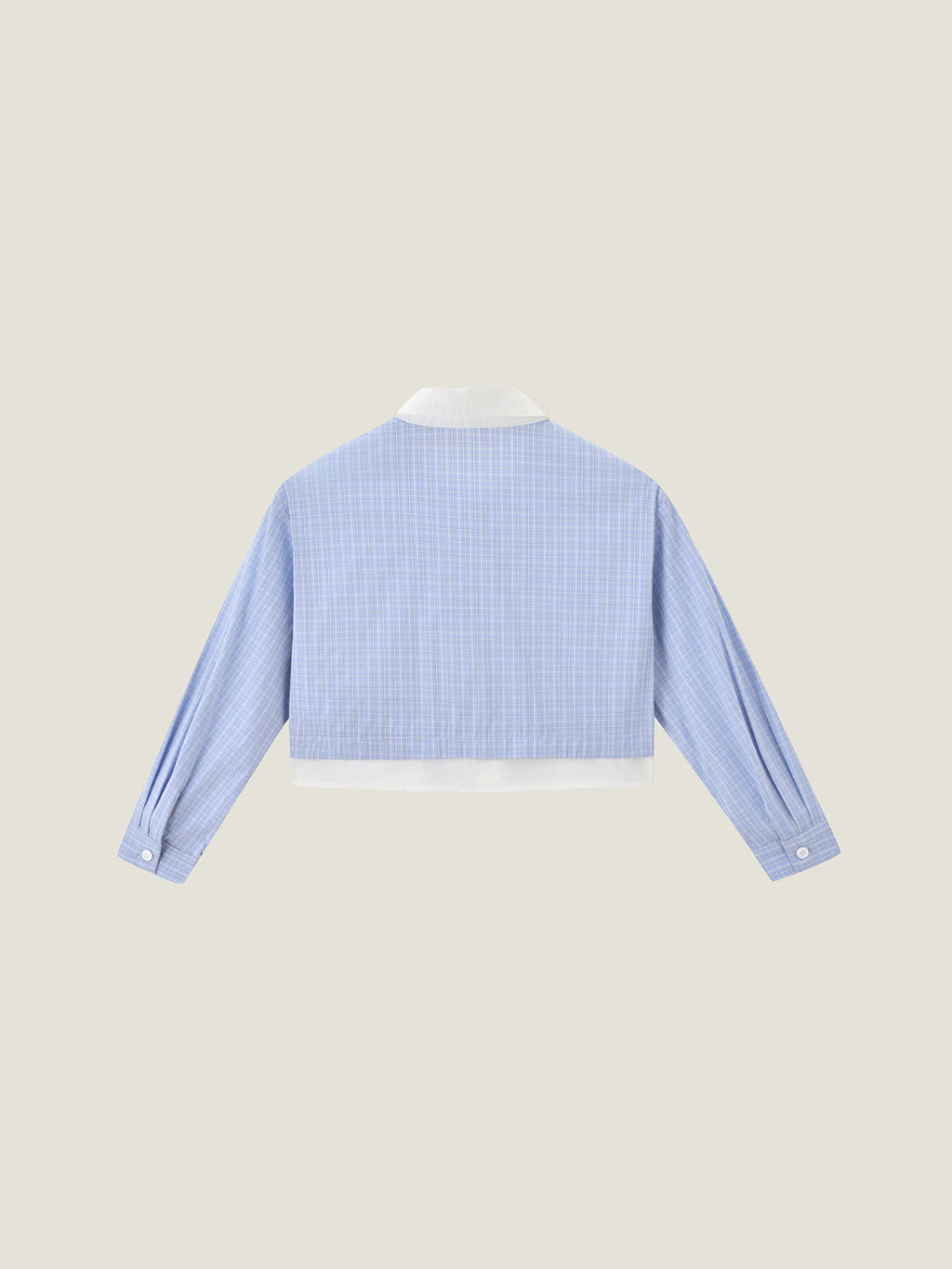 Preppy Blue Check Cropped Family Matching Shirt | KINS CLASS