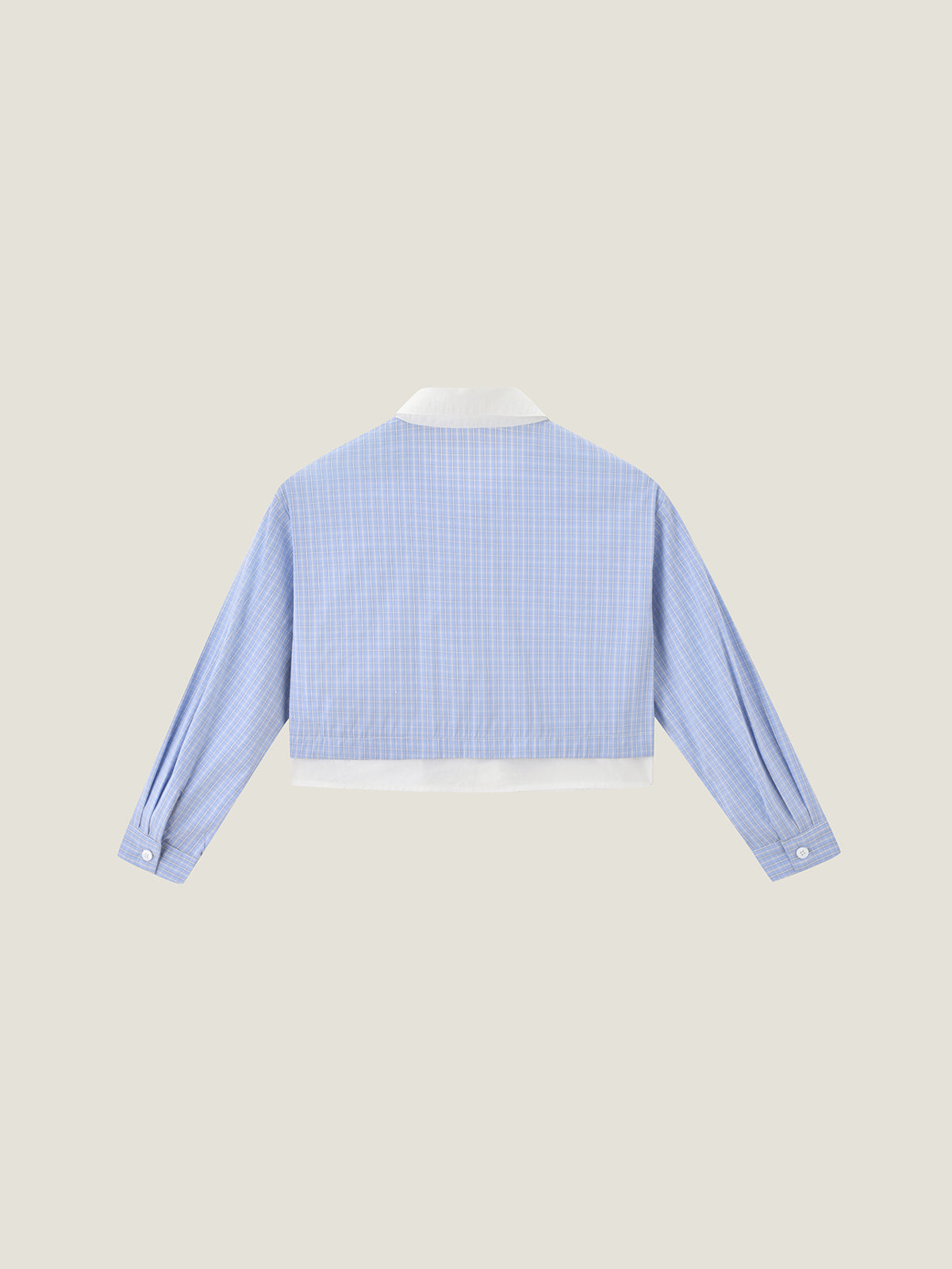Preppy Blue Check Cropped Family Matching Shirt | KINS CLASS