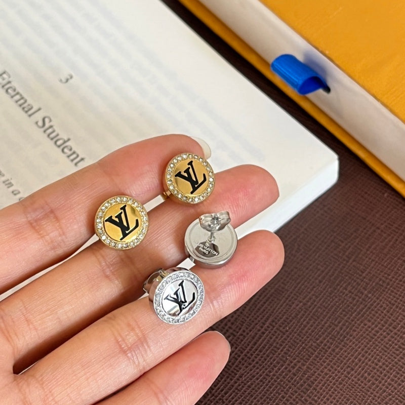 Luxury Round Rhinestone Stud Earrings XZ1326092805