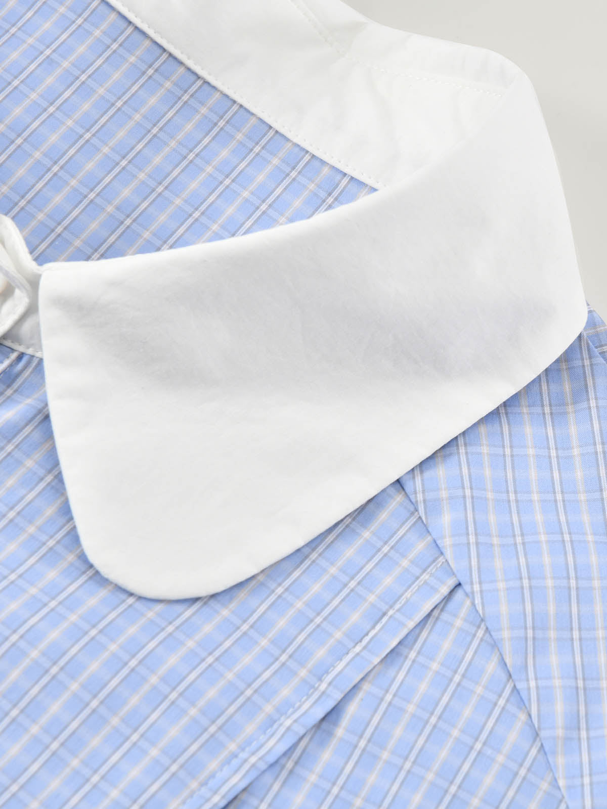 Preppy Contrast Collar Plaid Crop Shirt + Ruffle Shorts Or Skirt Matching Set | KINS CLASS