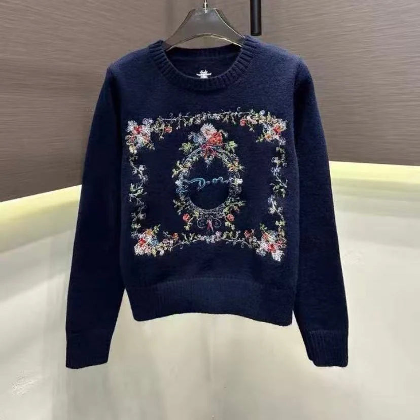 New Fashion Women DIO Crew Neck Knit Sweater PD1326091803