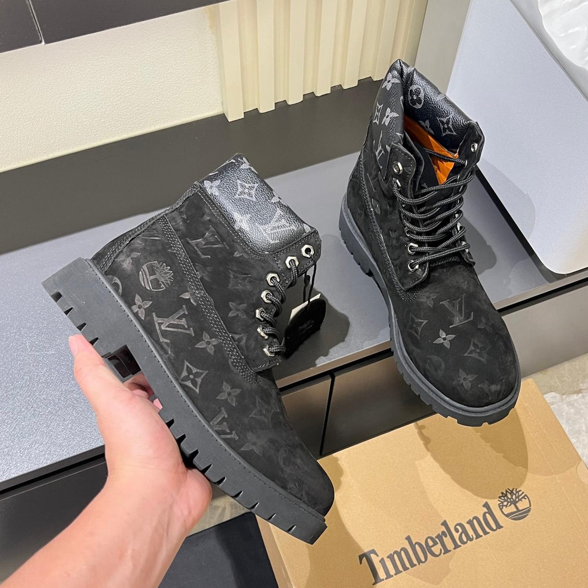 New fashion printed couple's short boots 1024101701