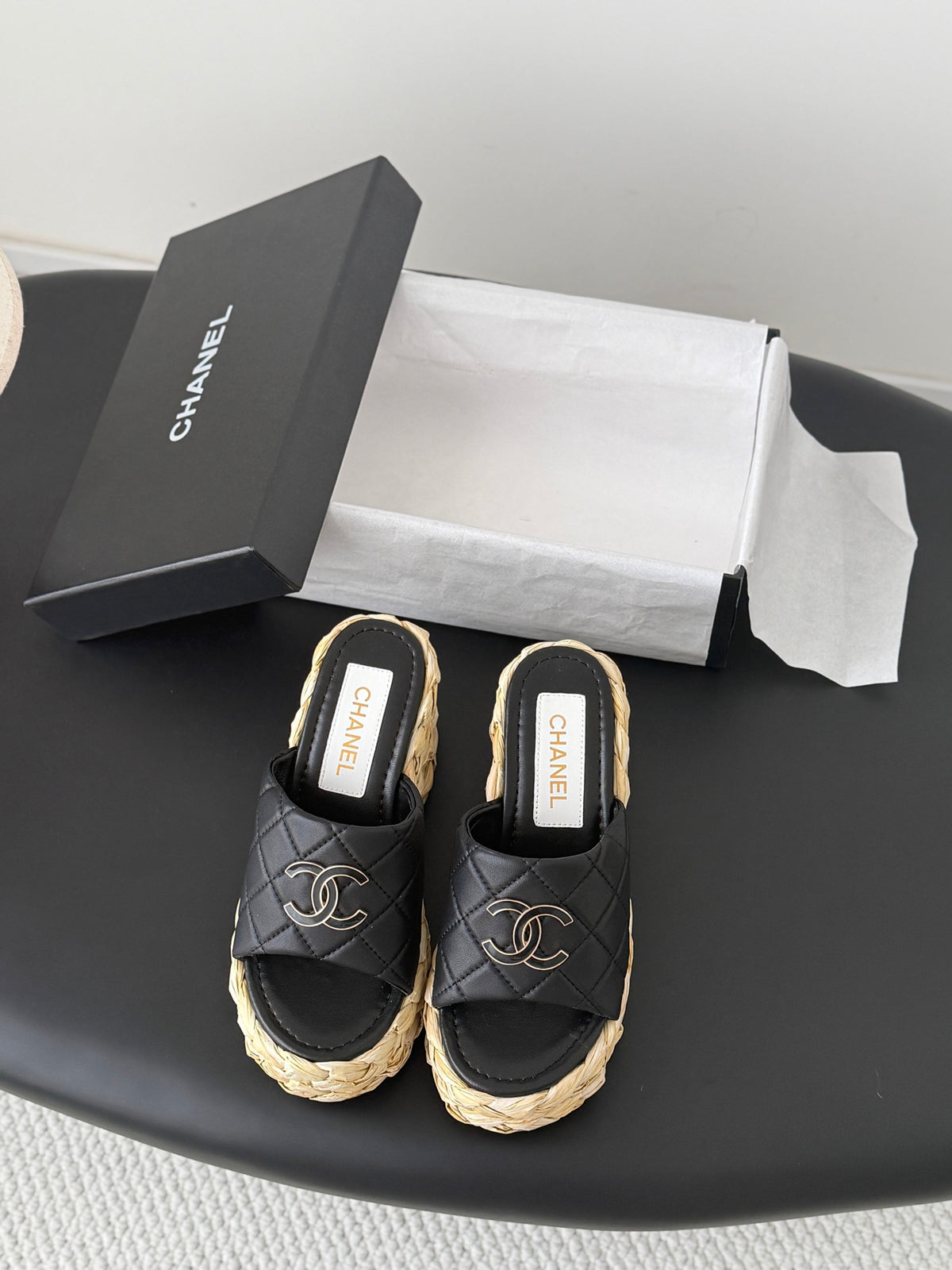 Stylish women's platform woven slippers 0726051901