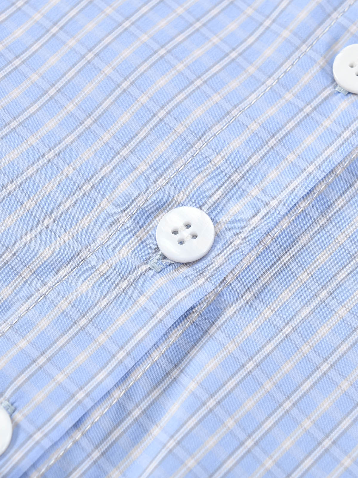 Preppy Blue Check Cropped Long Sleeve Shirt | KINS CLASS