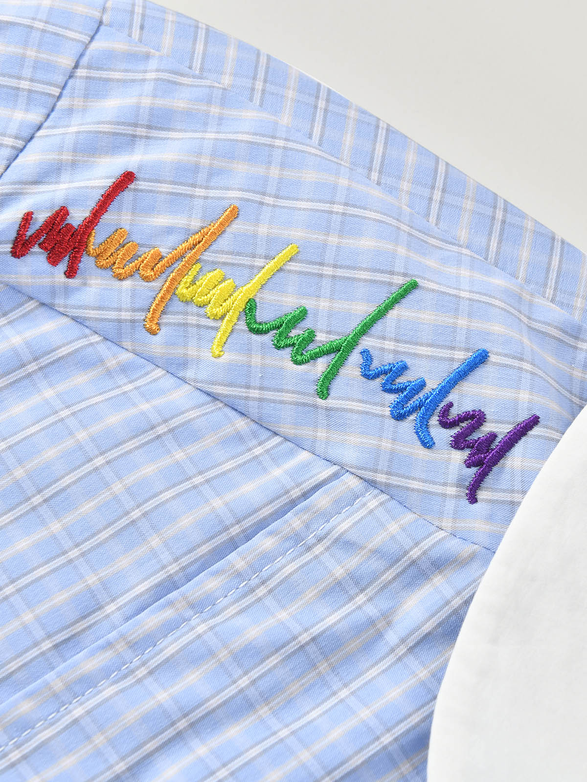 Preppy Blue Check Cropped Family Matching Shirt | KINS CLASS