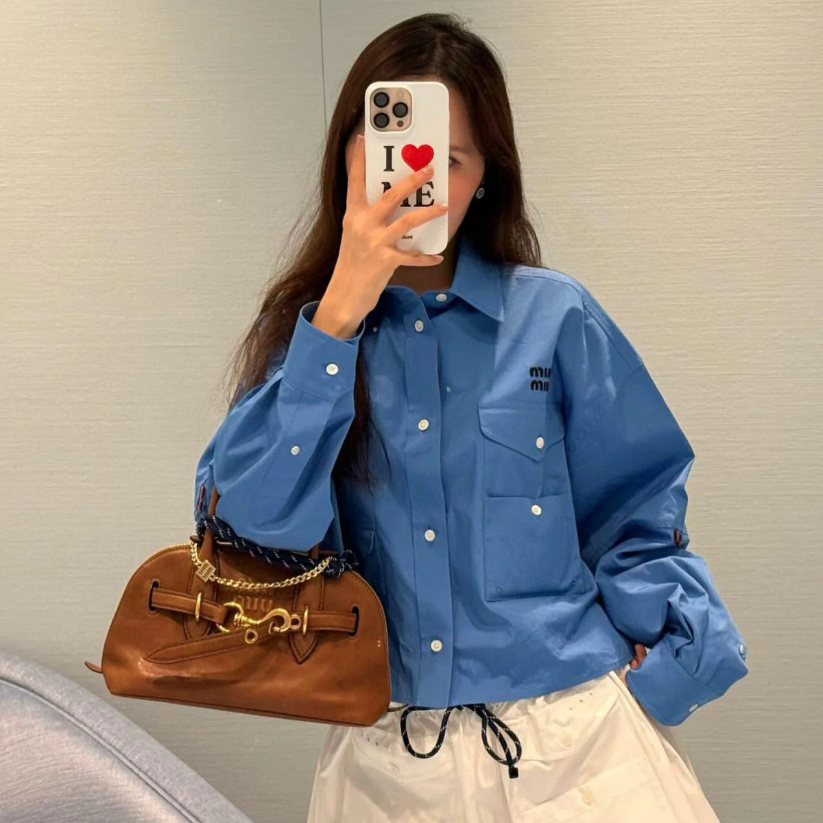Early Spring New Arrival Klein Blue Poplin Shirt 1426021103