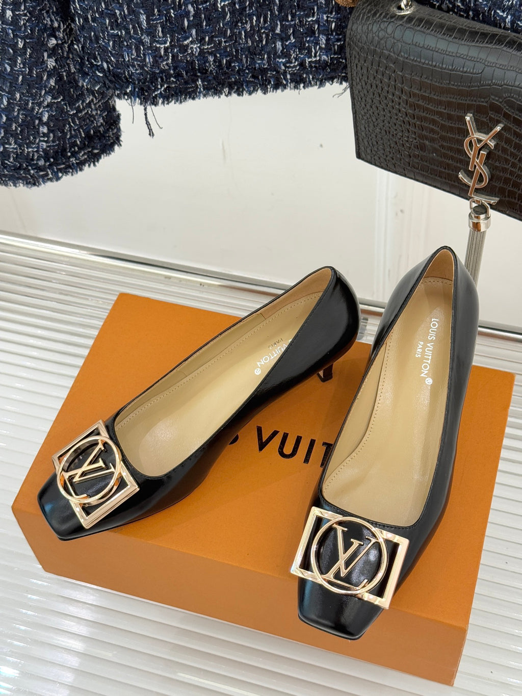 L square buckle square head high heels shoes 0725102003