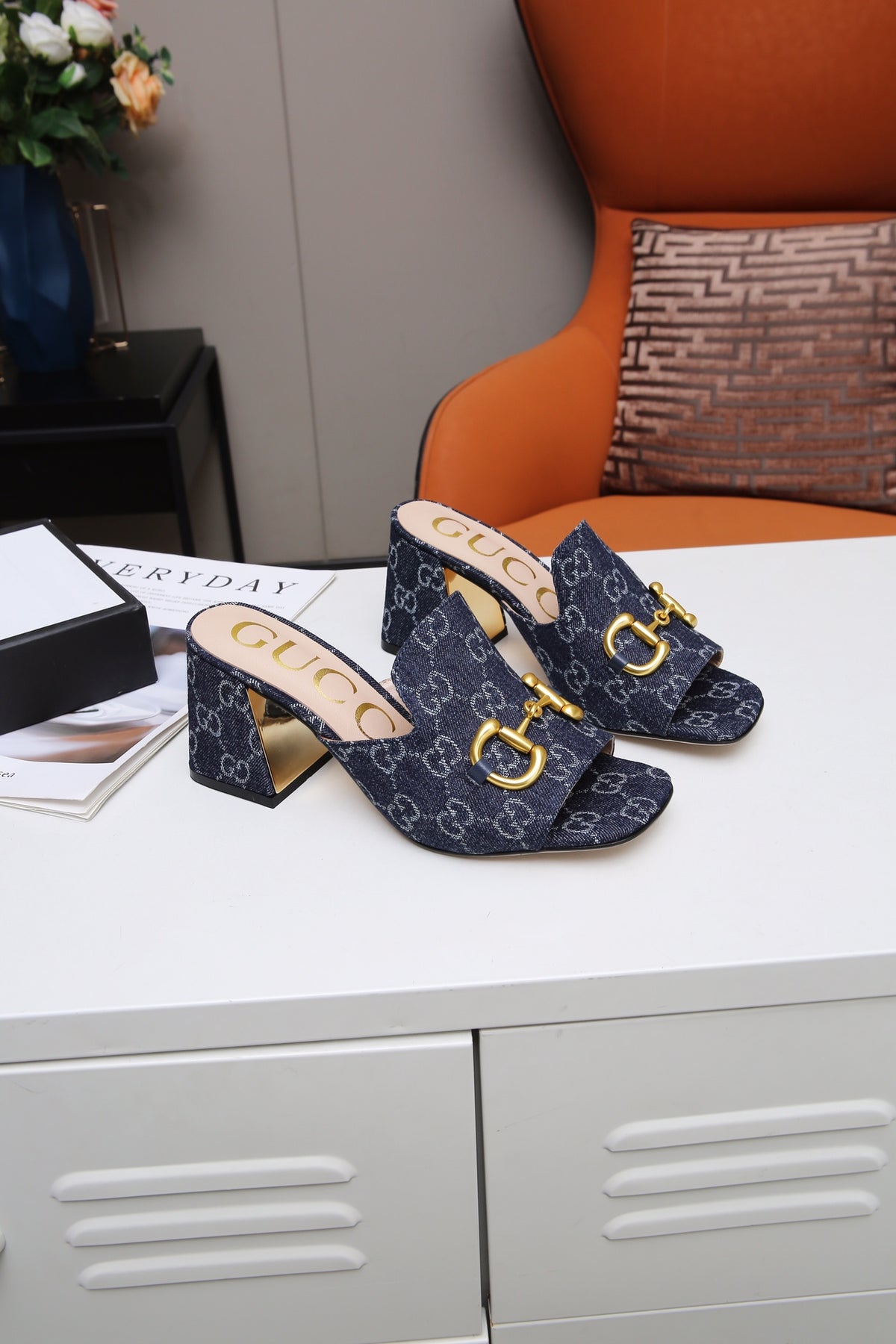 Fashion printed thick-soled and chunk-heeled sandals 0725091506