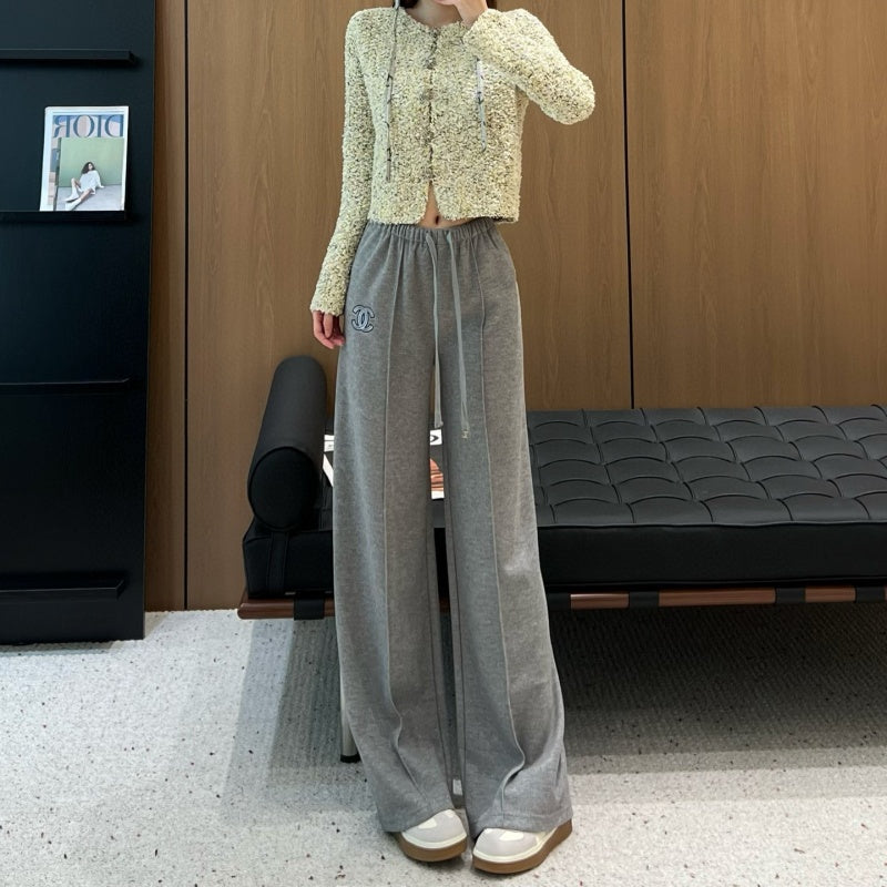 New Fashion Women's CC Drawstring Wide Leg Sweatpants CQQ1326100810