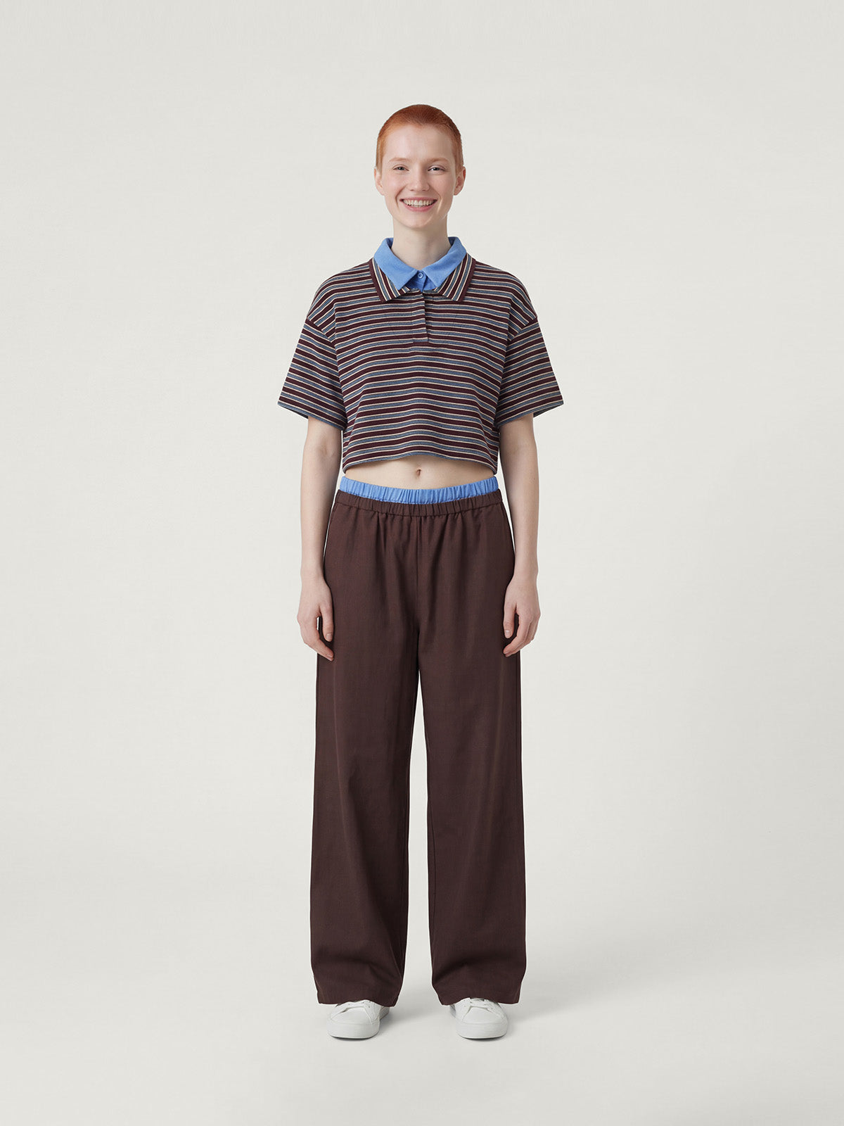 Kins Class Adults’ Striped Crop Tee & Pants Set