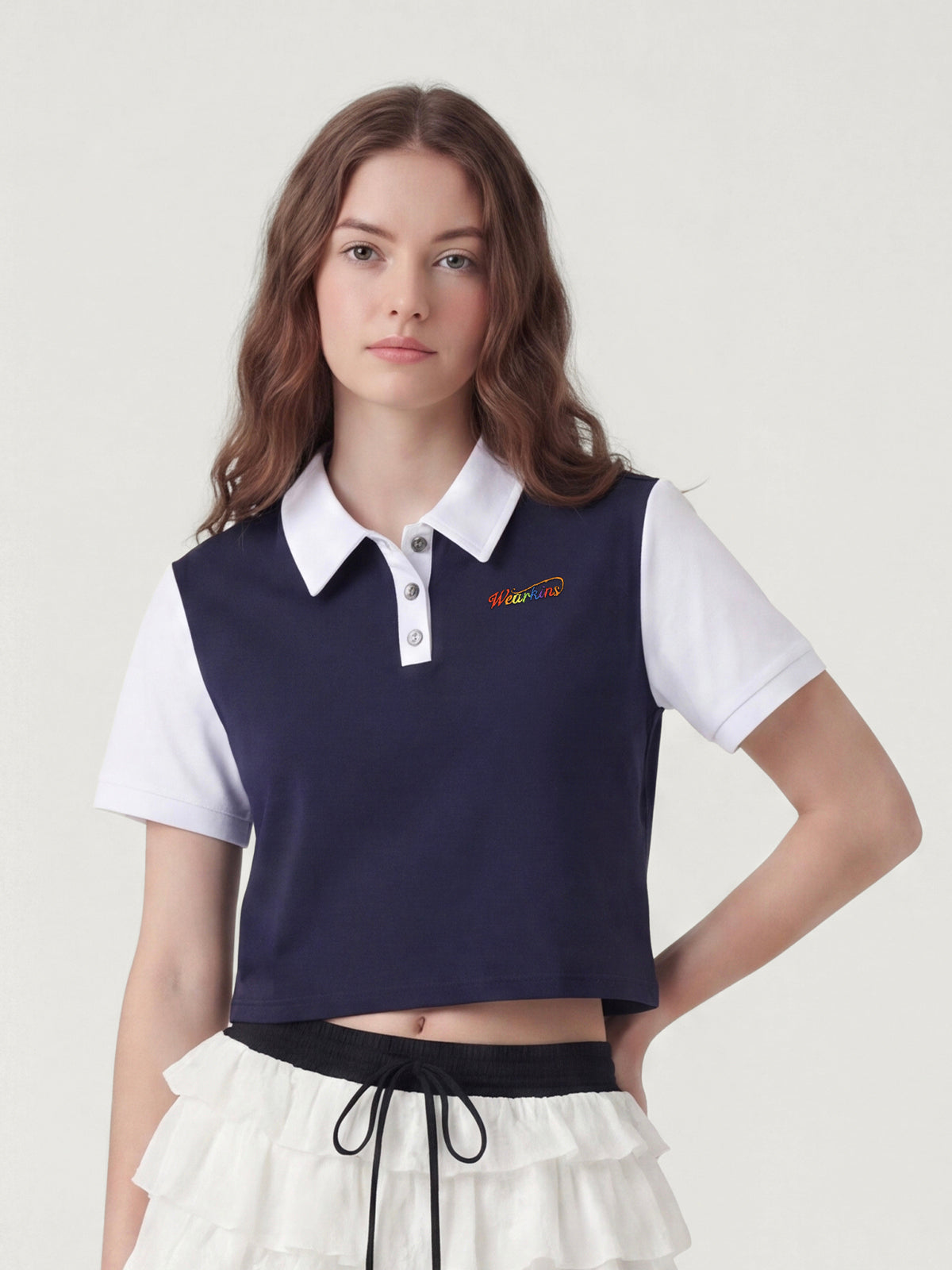 Princess Collar Family Matching Crop Polo Tee For Adults | KINS CLASS