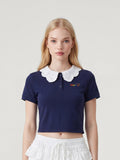 Princess Collar Family Matching Crop Polo Tee For Adults | KINS CLASS