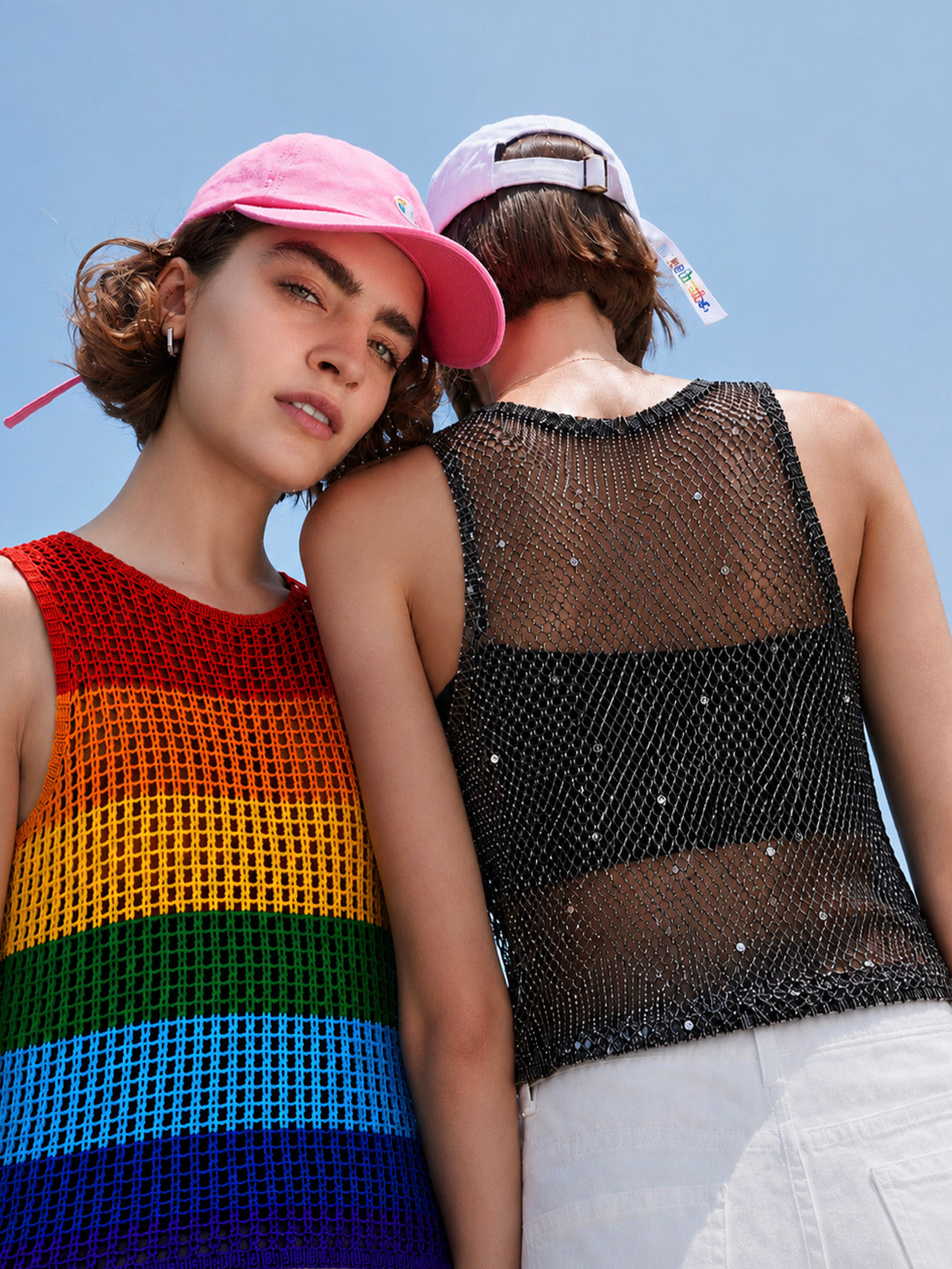 Pride Rainbow Crochet Tank Top & Shorts Set – LGBTQ+ Sleeveless Crop Top For Pride