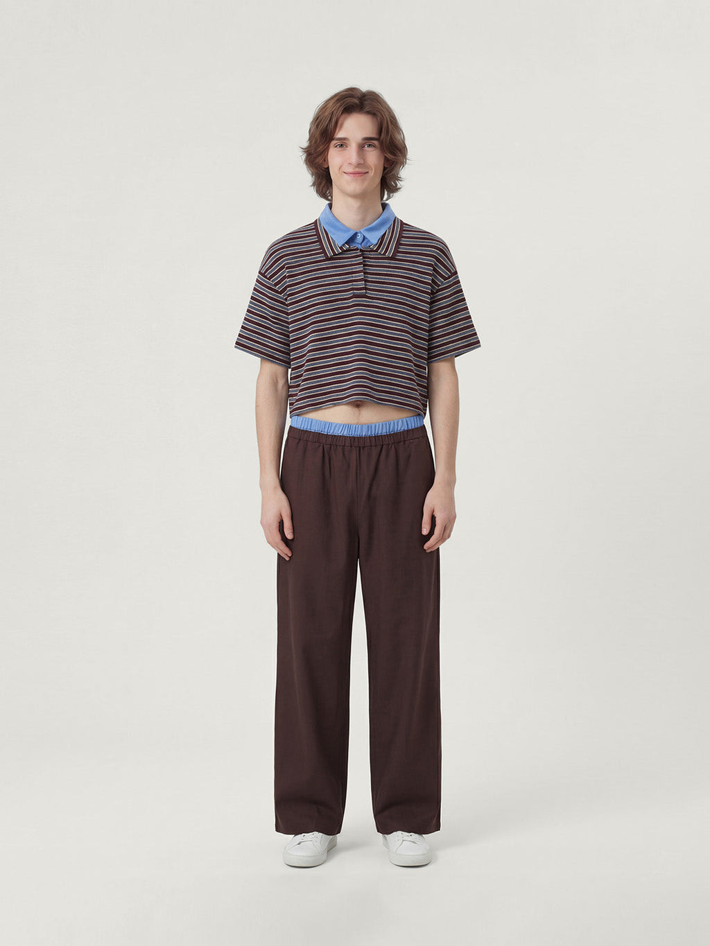 Kins Class Adults’ Striped Crop Tee & Pants Set