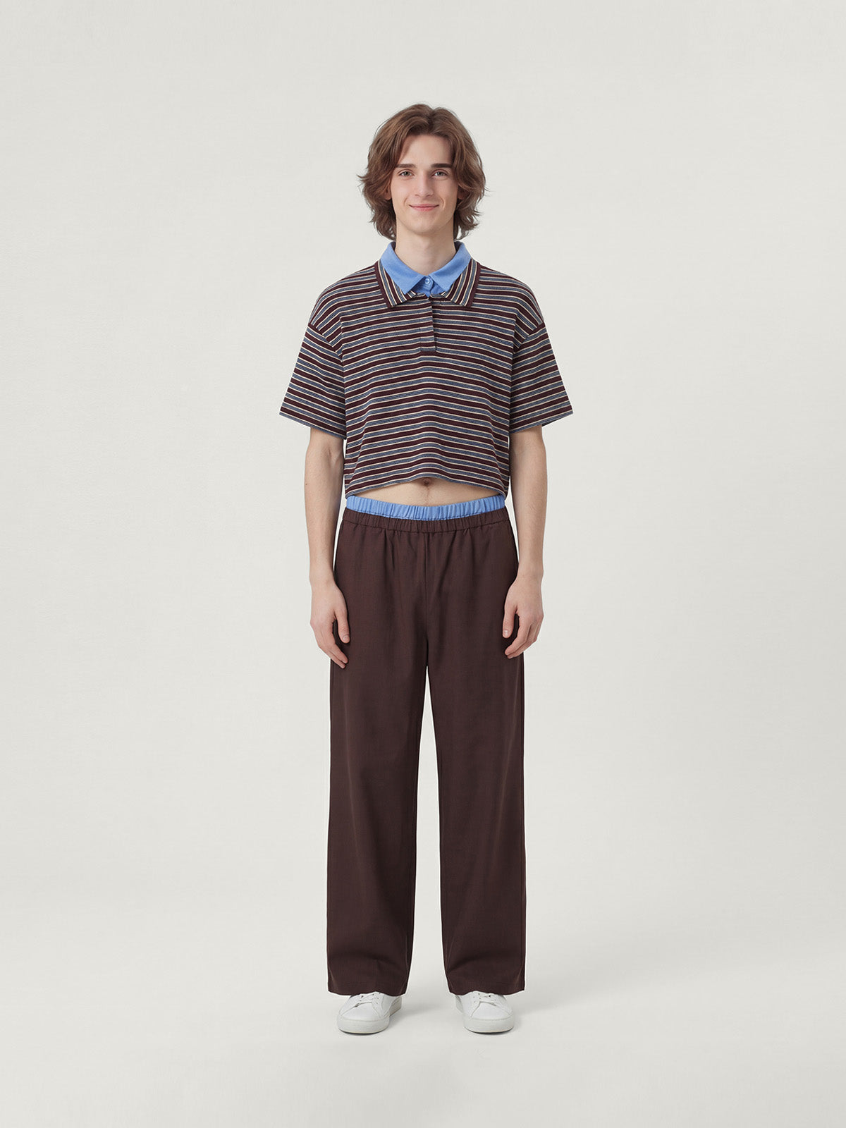 Kins Class Adults’ Striped Crop Tee & Pants Set