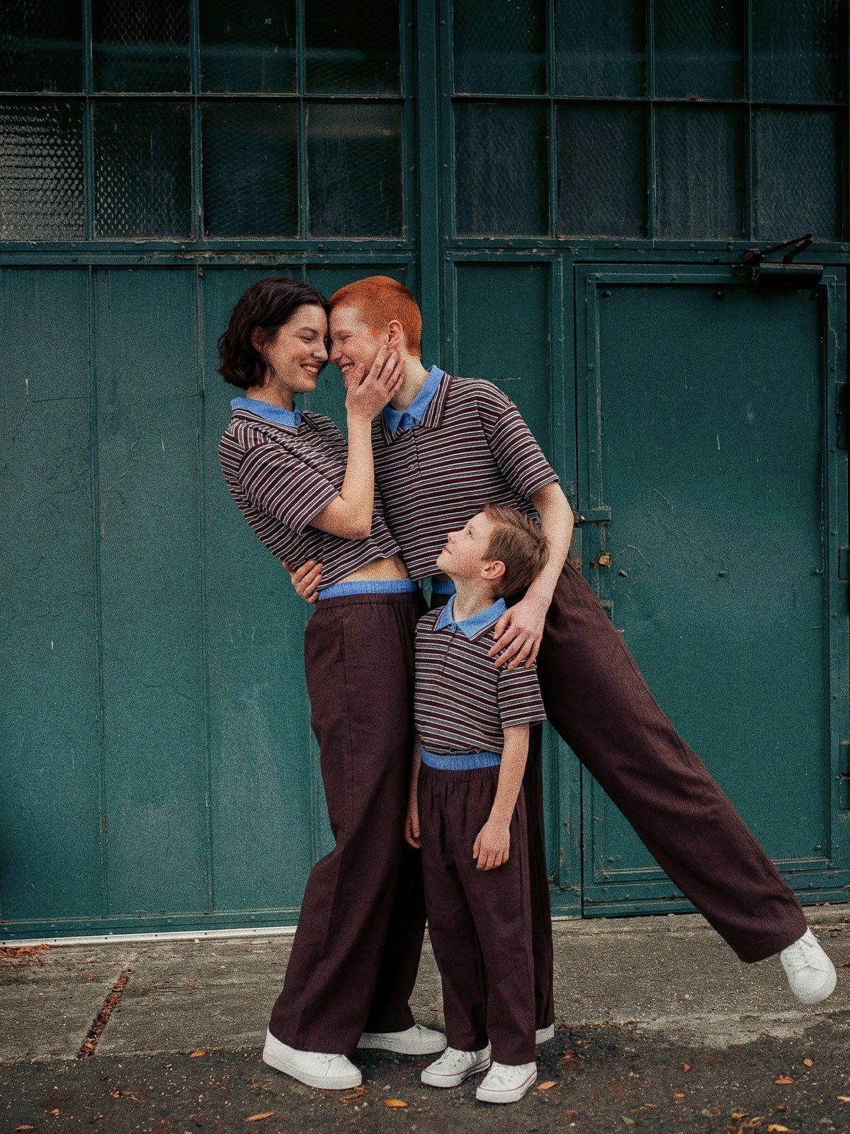Kins Class Adults’ Striped Crop Tee & Pants Set