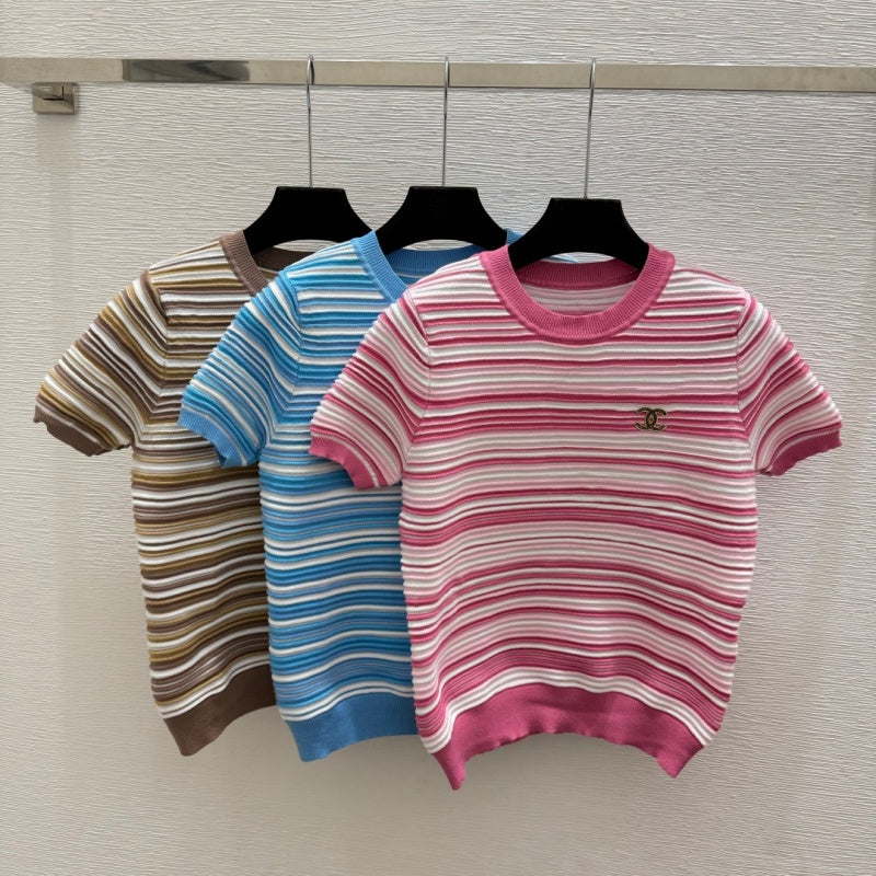 New Fashion Women's Knit Short Sleeve Top DM1326092401