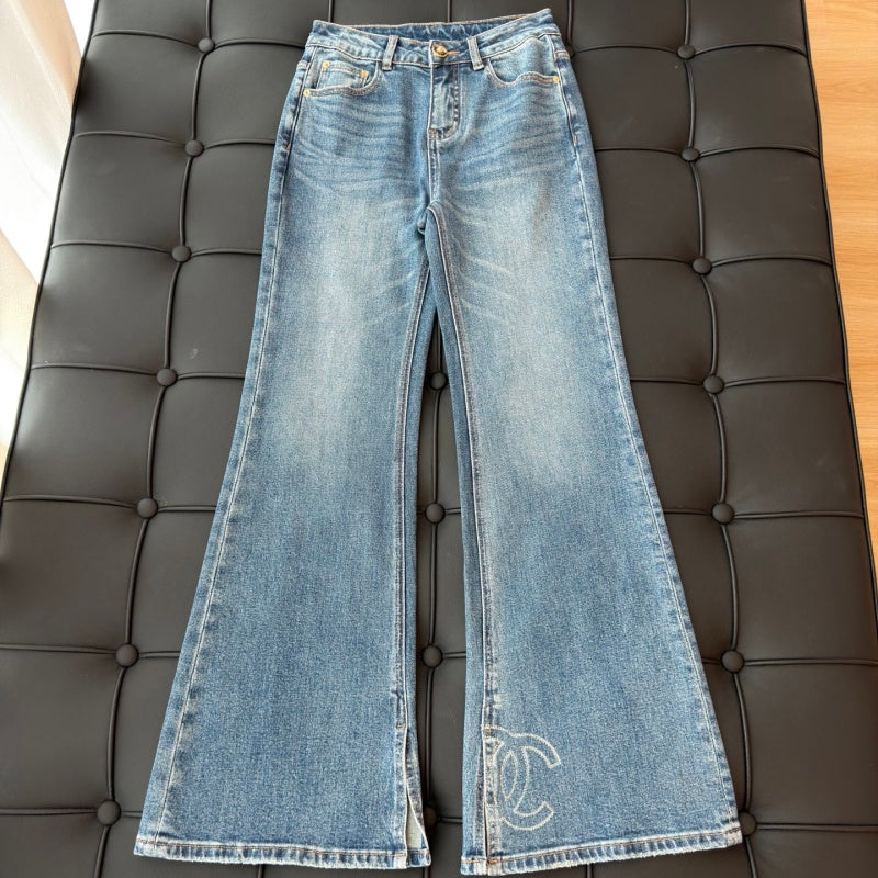 New Fashion Women's CC Split Flared Jeans CQQ1326092409