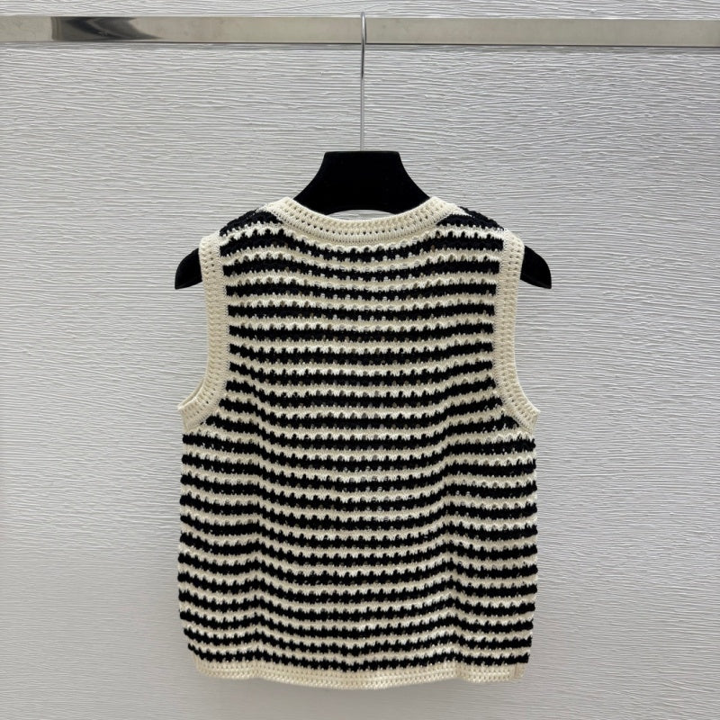 New Fashion Women's CC Striped Knit Crop Tank Top CQQ1326092414