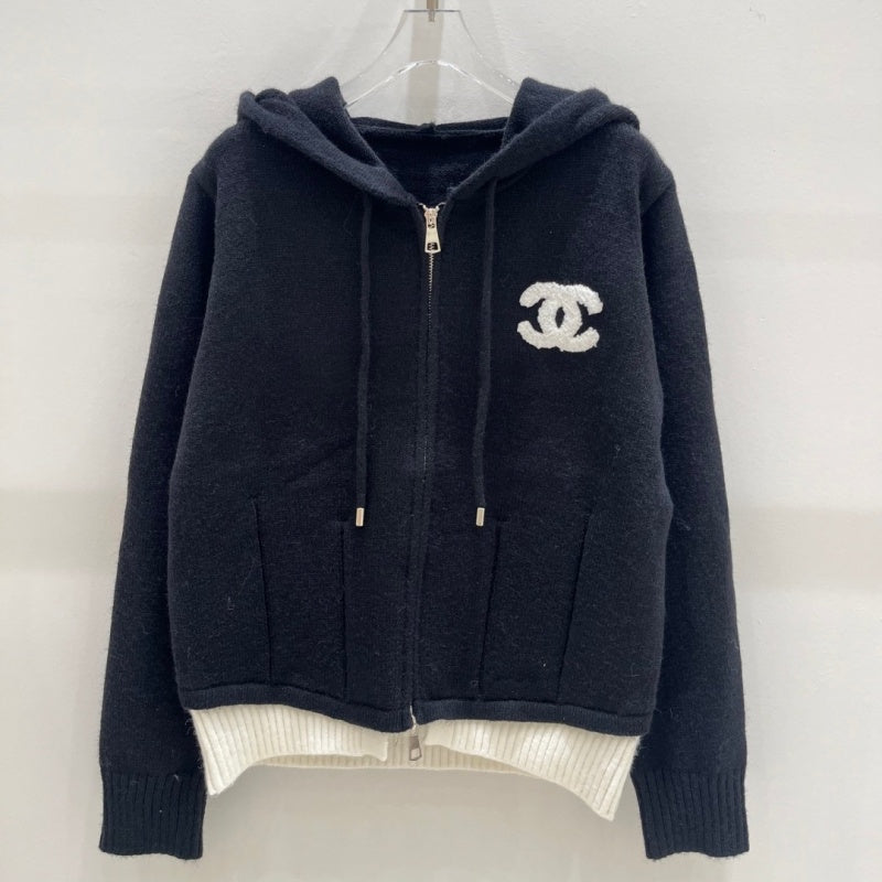 New Fashion Women's CC Hooded Zip-Up Knit Cardigan DM1326092422