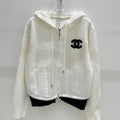 New Fashion Women's CC Hooded Zip-Up Knit Cardigan DM1326092422
